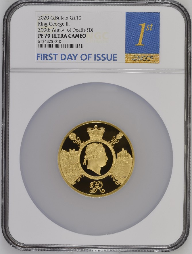 2020年 イギリス ジョージ3世没後200周年記念 10ポンド 金貨 5oz NGC 